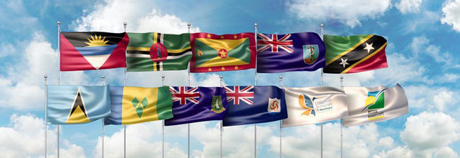 Eastern Carribean States flags