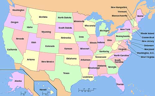 Map USA 50 States