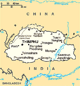 Bhutan map 1