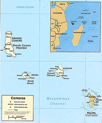 Comoros map