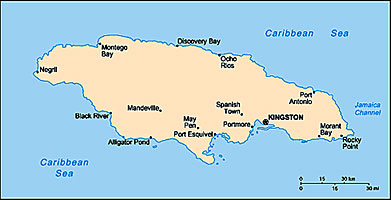 Jamaica map