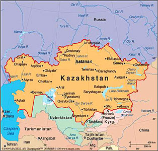 Kazakhstan map