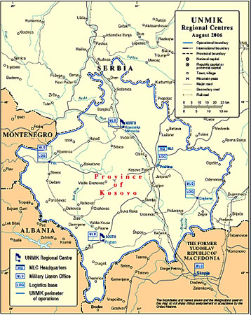 Kosovo UNMIK map