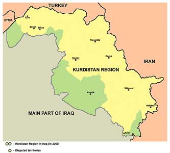 Iraqi Kurdistan map 1