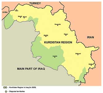 Iraqi Kurdistan map 1