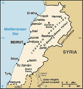 Lebanon map