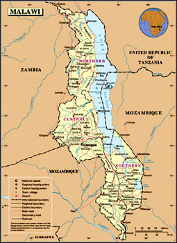 Malawi map