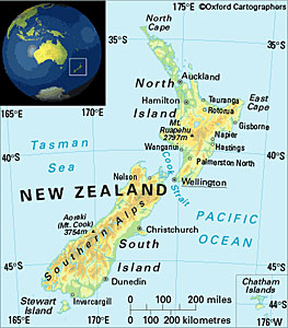 New Zealand map