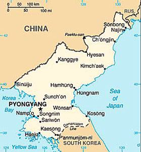 North Korea map