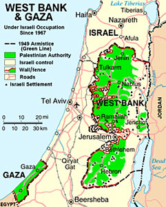 Palestinian National Authority map