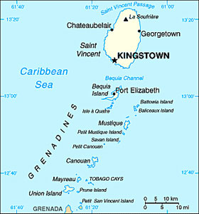 Saint Vincent and the Grenadines map