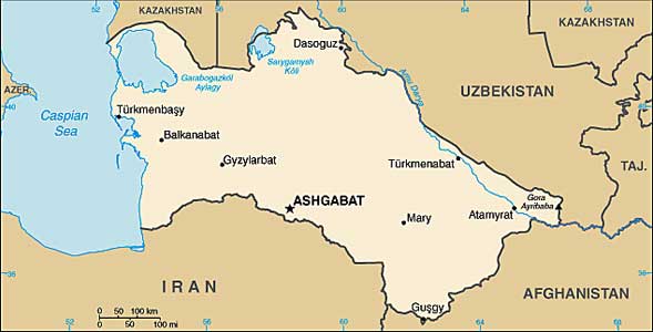 Turkmenistan map