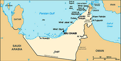 United Arab Emirates map