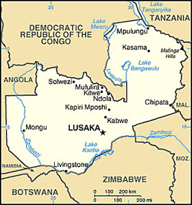 Zambia map