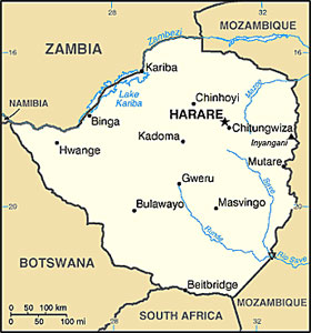 Zimbabwe map