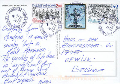 Postcard Andorra back