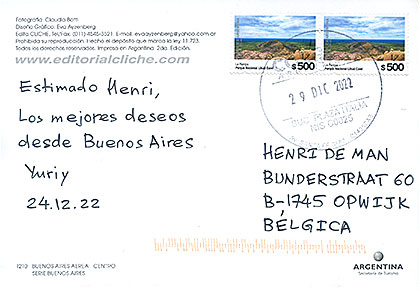 Postcard Argentina back