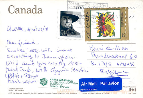 Postcard Canada back