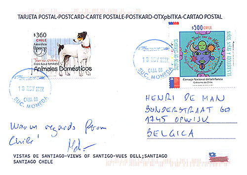 Postcard Chile back