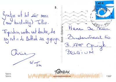 Postcard Estonia back