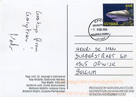 Postcard Guyana back