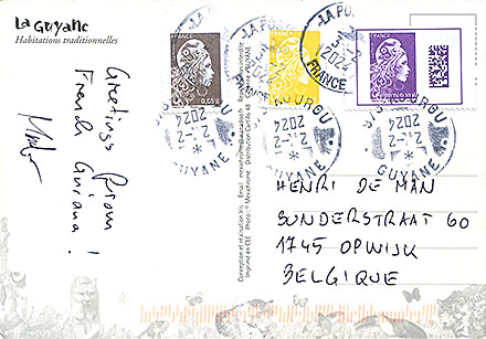 Postcard Guyana back
