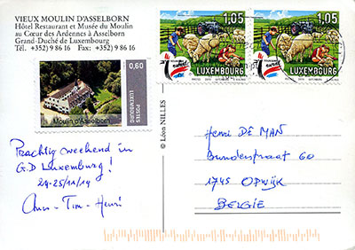 Postcard Luxemburg back