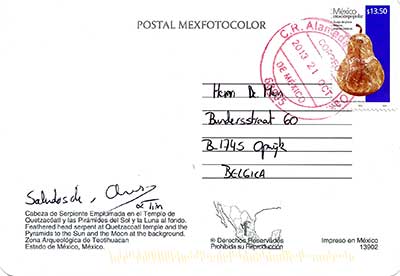 Postcard Mexico back