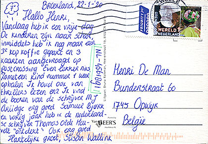 Postcard Netherlands back