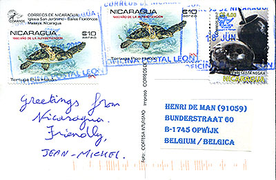 Postcard Nicaragua back