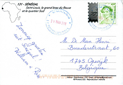 Postcard Senegal back