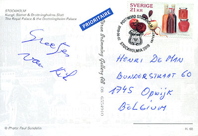 Postcard Sweden
           back