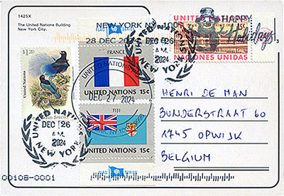 Postcard UN New York back