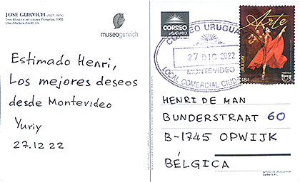 Postcard Uruguay front