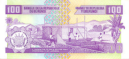 Banknote Burundi back