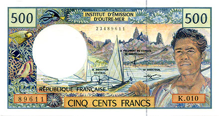 Banknote Change Franc Pacifique front