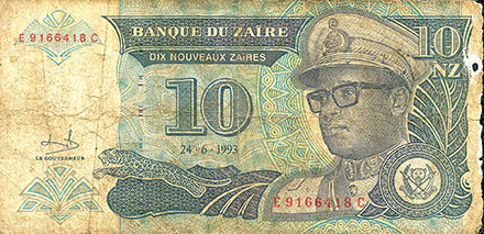 Banknote Congo-Zaïre front