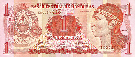 Banknote Honduras front