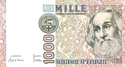 Banknote Italy front