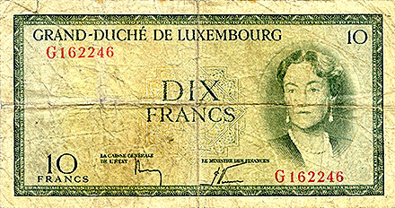 Banknote Luxemburg front