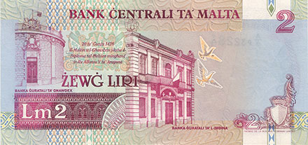 Banknote Malta back