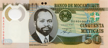 Banknote Mozambique front