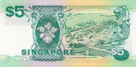 Banknote Singapore back