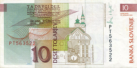 Banknote Slovenia front