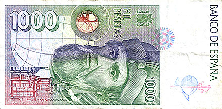 Banknote Spain back