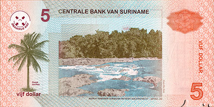 Banknote Suriname back