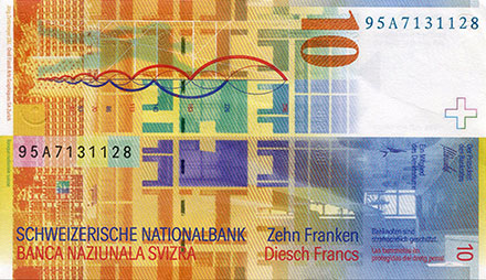 Banknote Switzerland back