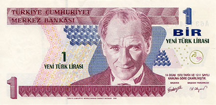 Banknote Turkey front