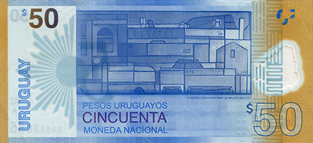 Banknote Uruguay back