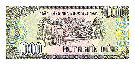 Banknote Vietnam back